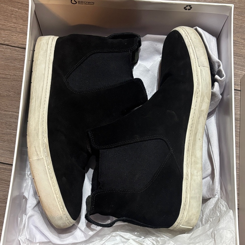 Women’s Vince Black Suede Chelsea-Style Slip-On